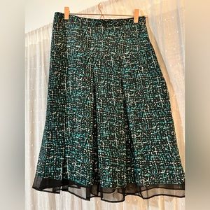 Box pleated a-line skirt
